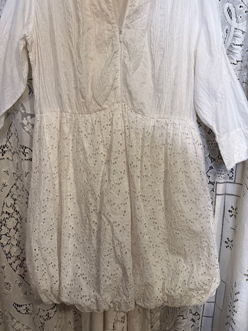 Samuel Dong White Eyelet Midi Dress - Picture 2 of 13